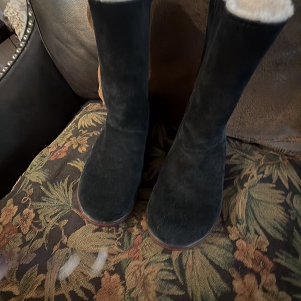 Sorel Suede Waterproof Winter Boots Black Shearling Lined