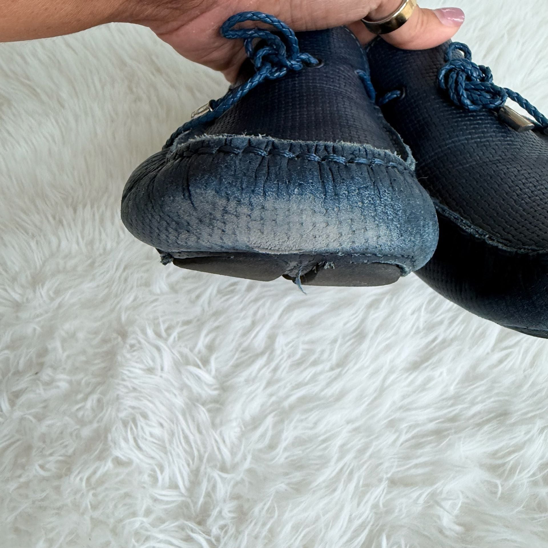 Andrea Nobile Loafers Size 43 Navy Blue Leather 5
