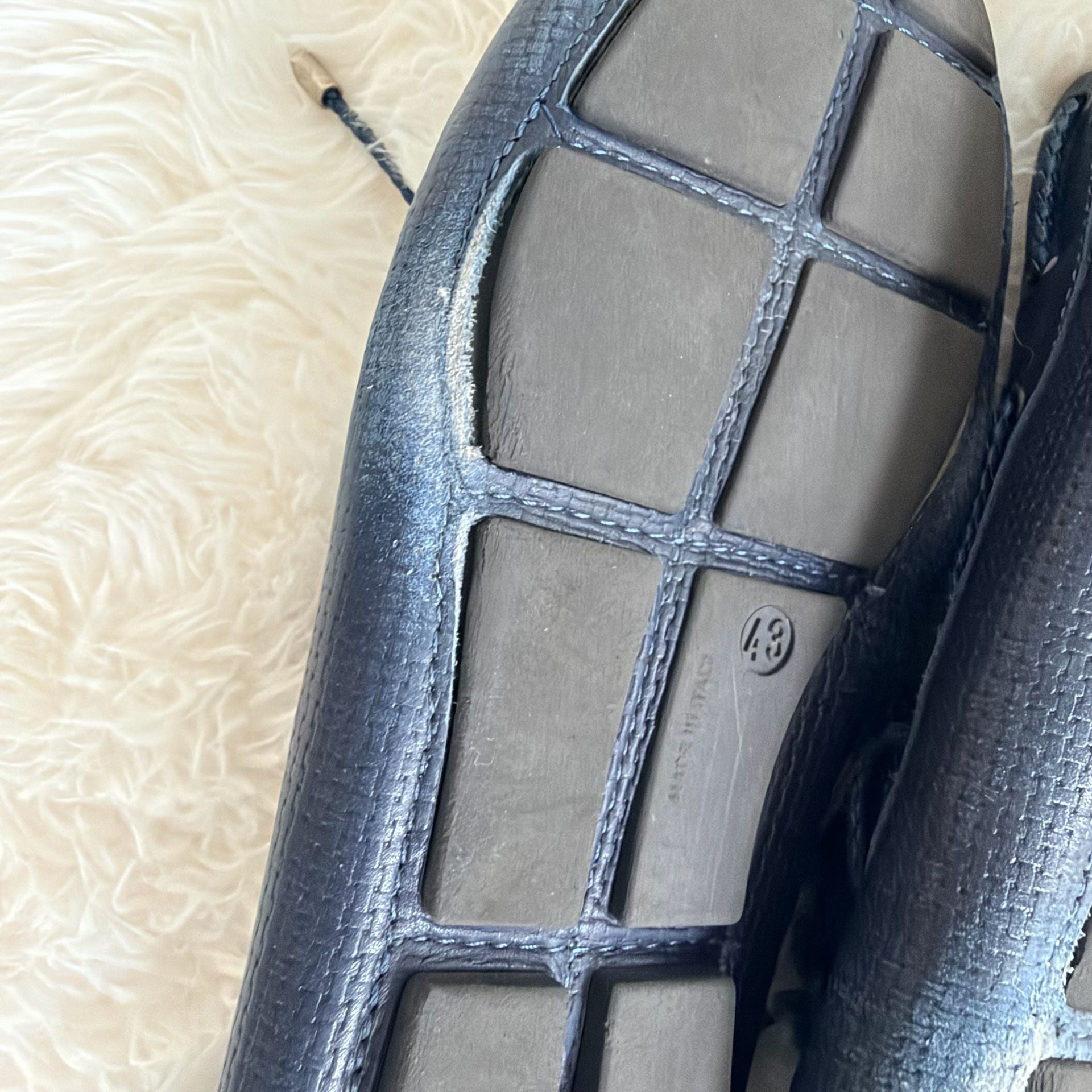Andrea Nobile Loafers Size 43 Navy Blue Leather 8