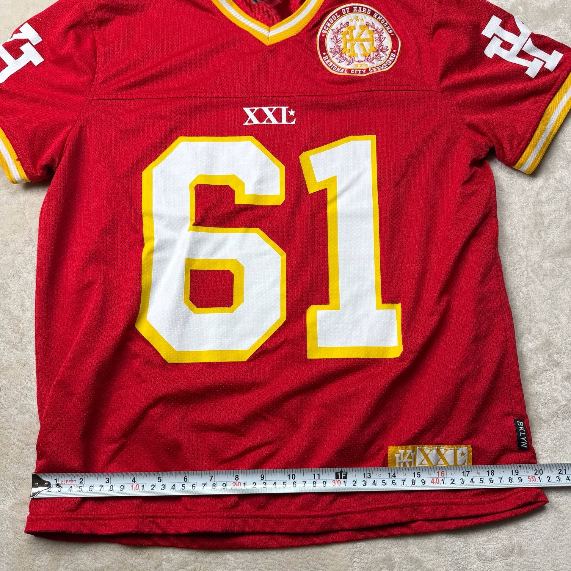 Vintage 2000’s School of Hard Knocks mesh Football Jersey Size M Red 61 8