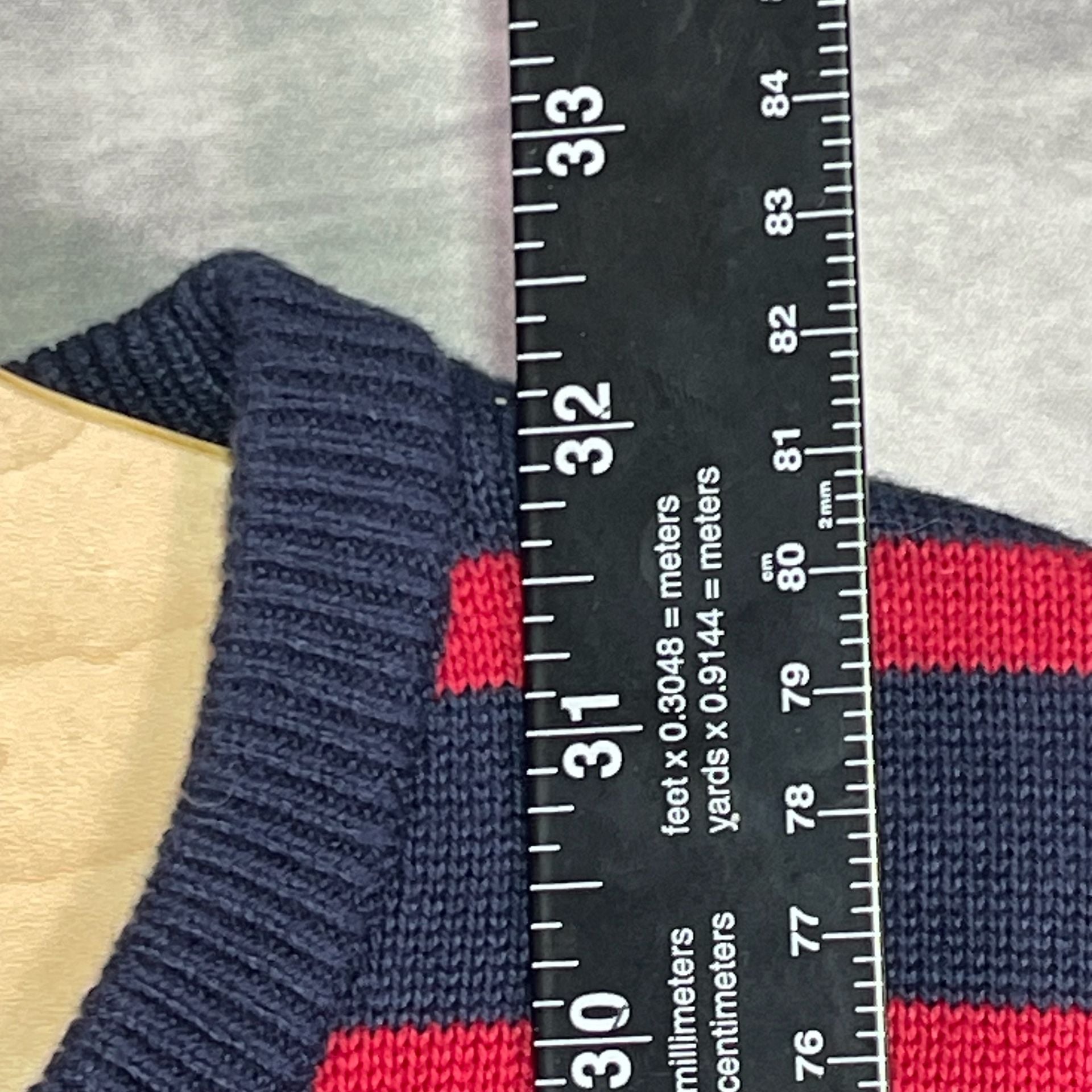 Tommy Hilfiger Crew Neck Striped Sweater Size XXL Navy Red White 5