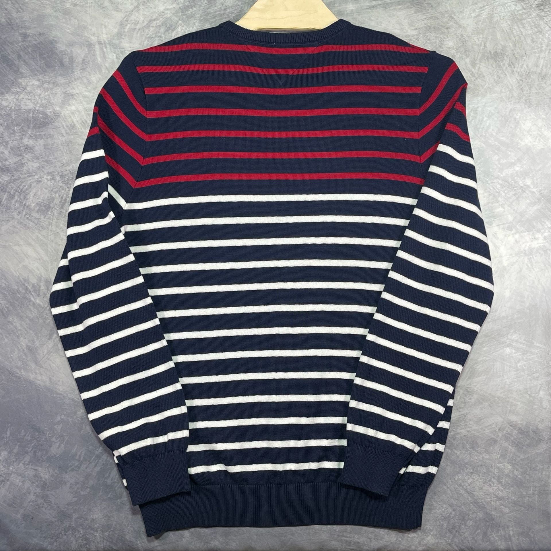 Tommy Hilfiger Crew Neck Striped Sweater Size XXL Navy Red White 8