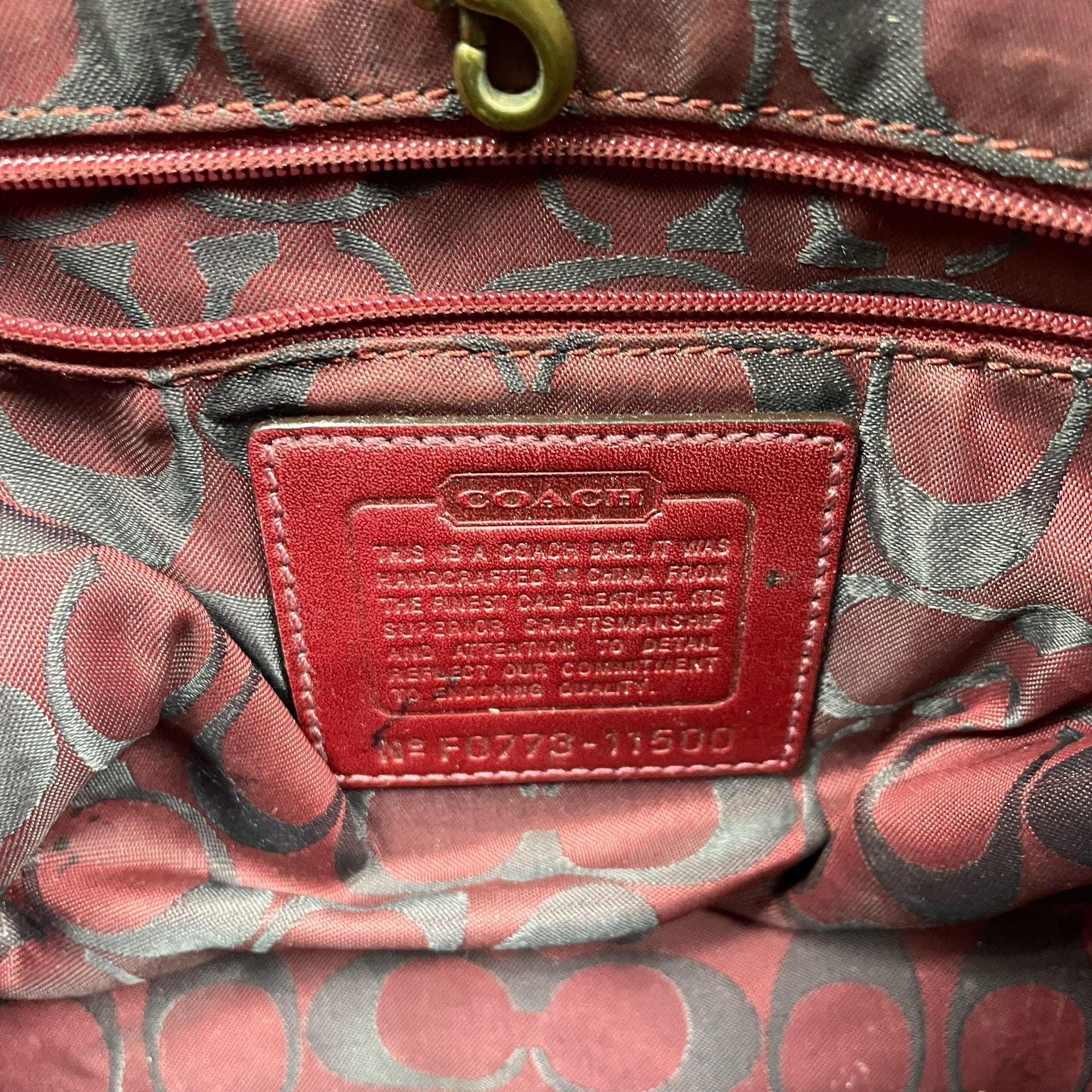 Coach Gallery East West Patent Tote Bag Crimson 8