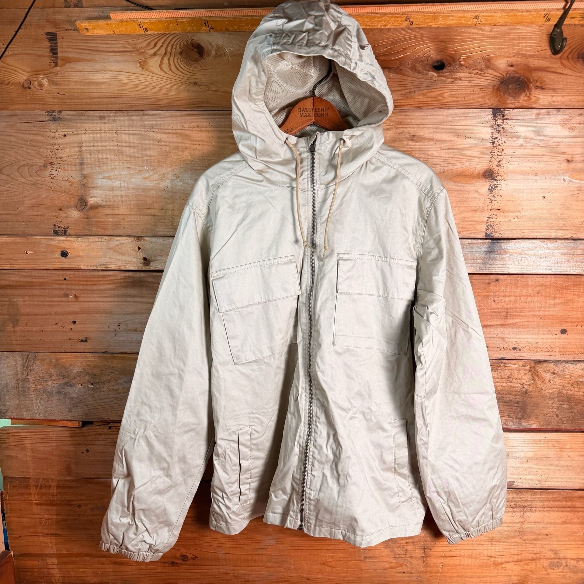 Old Navy GO-H2O Hooded Jacket Size M Tan Full Zip Utility 2