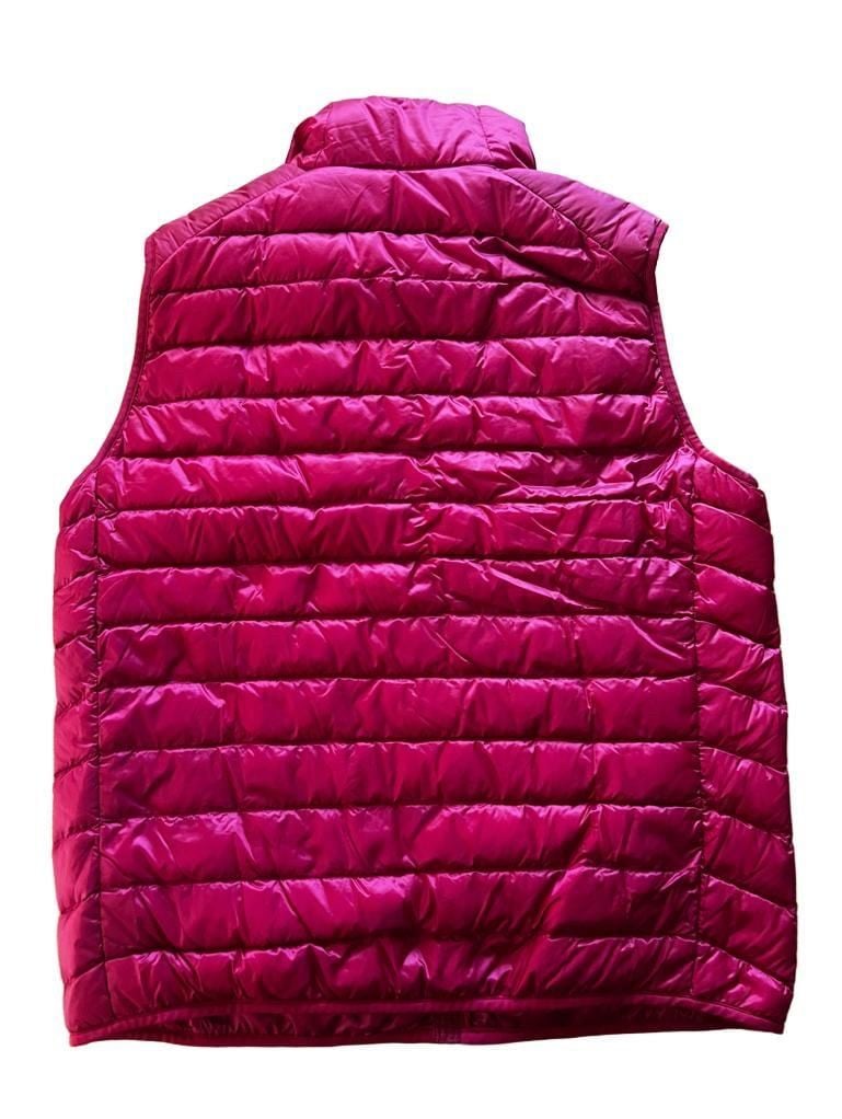 UNIQLO Down Puffer Vest Size L Raspberry Pink Lightweight Quilted Full Zip 6