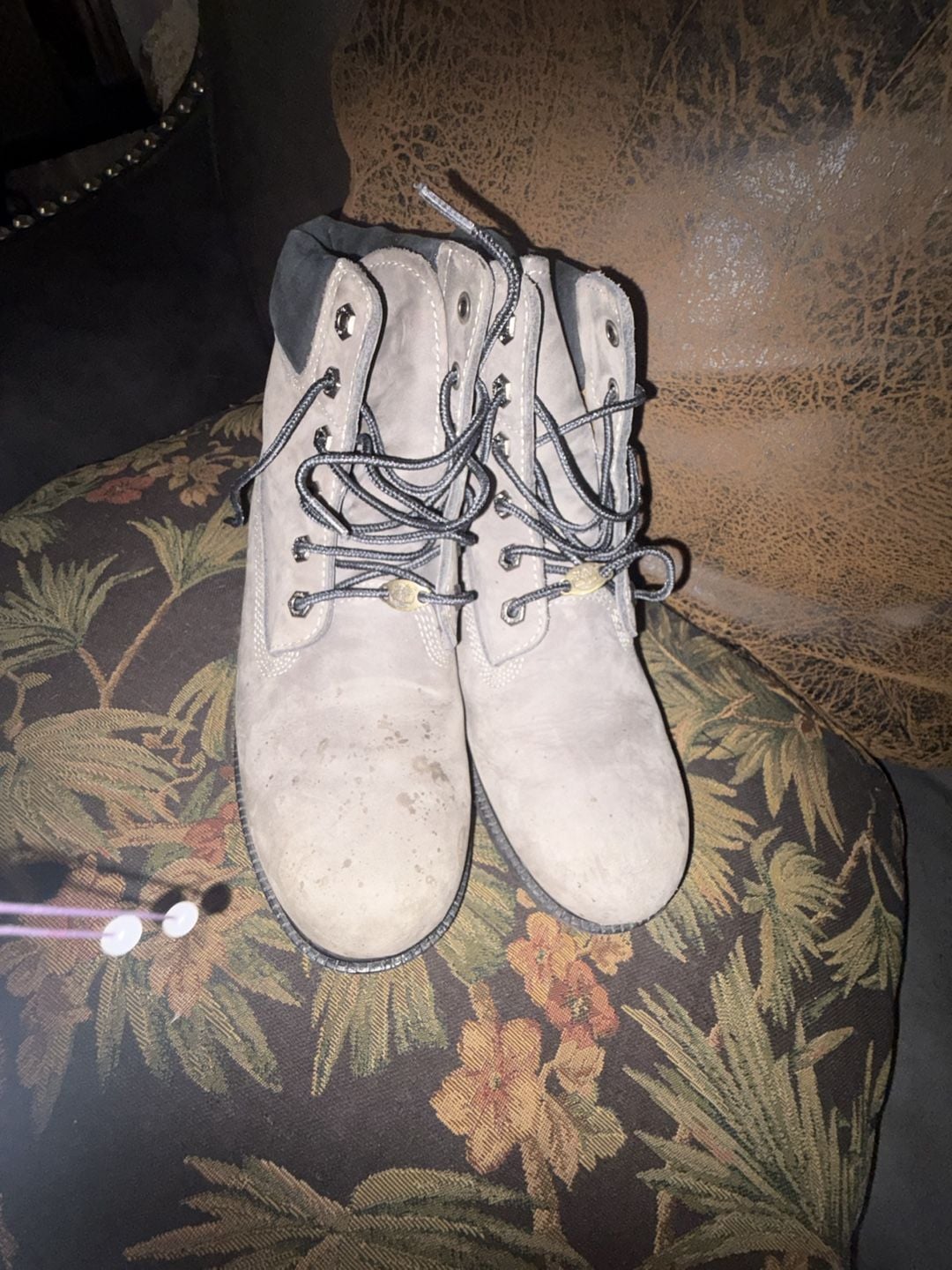 Timberland Boots Size 9.5M Gray Leather Lace Up 2