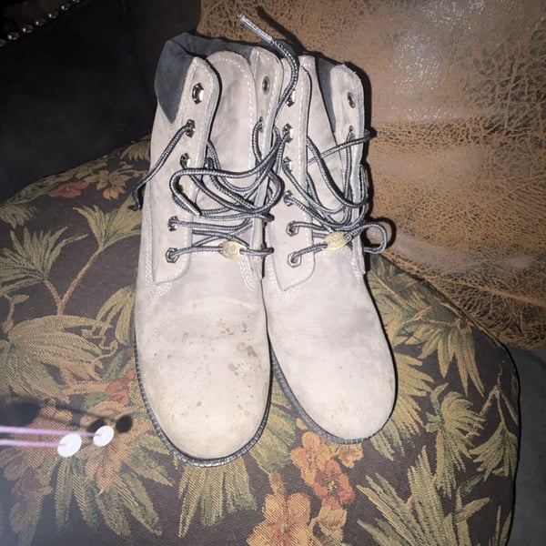Timberland Boots Size 9.5M Gray Leather Lace Up