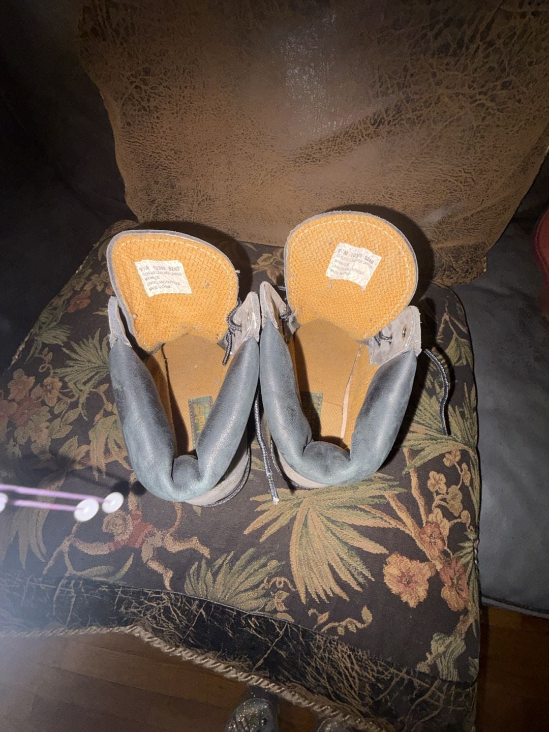 Timberland Boots Size 9.5M Gray Leather Lace Up 3