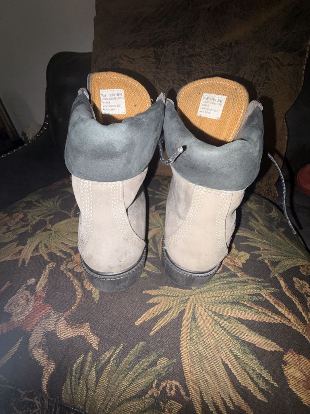 Timberland Boots Size 9.5M Gray Leather Lace Up 4