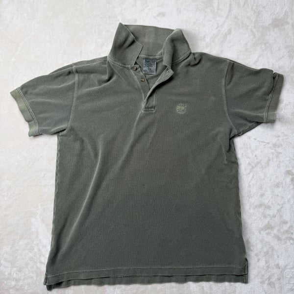 Timberland 2000’s Stratham Issue Polo Shirt Size L faded Olive Green