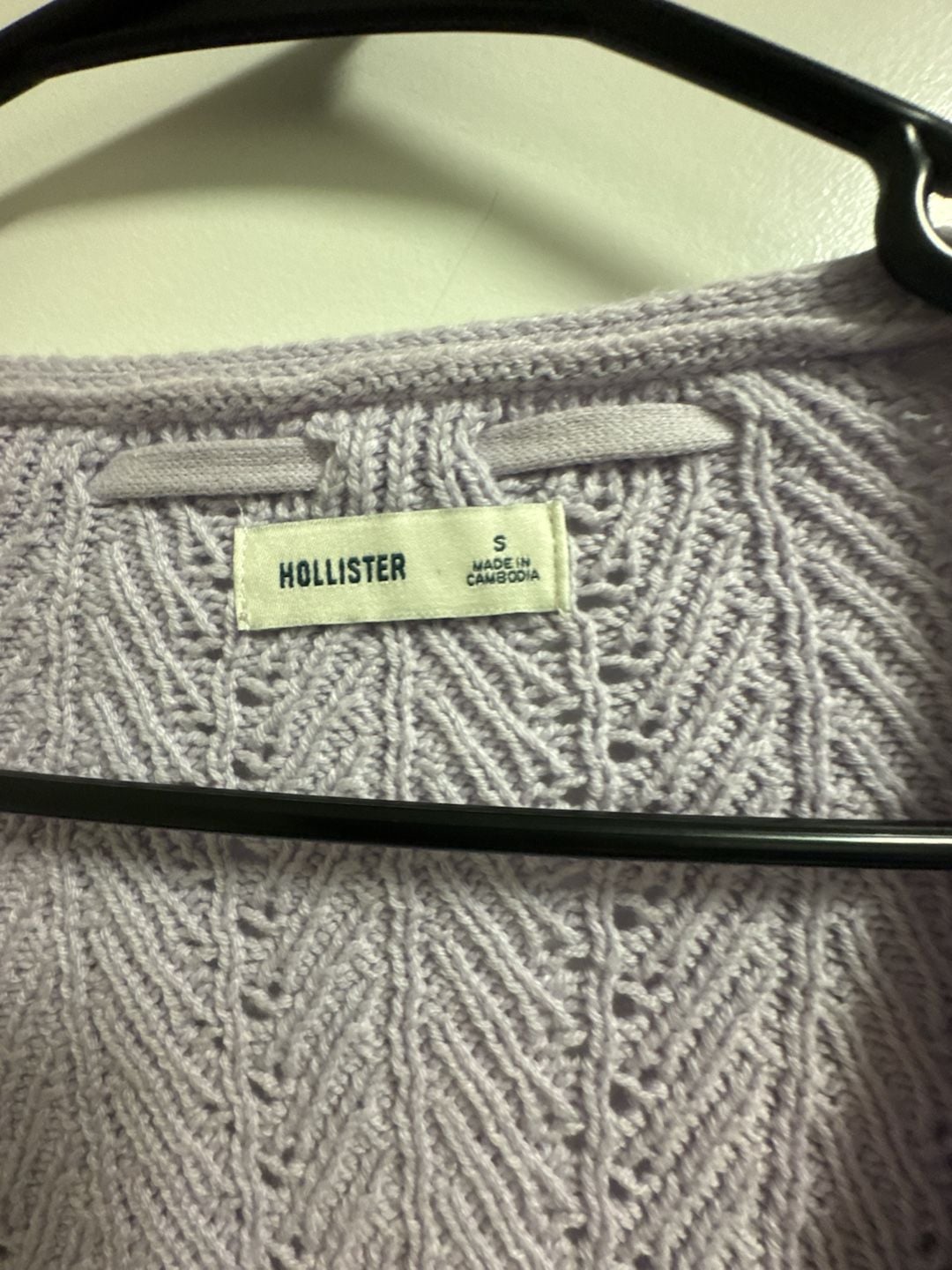 Hollister Sweater Cardigan Size S Purple Knit Tie Front 3