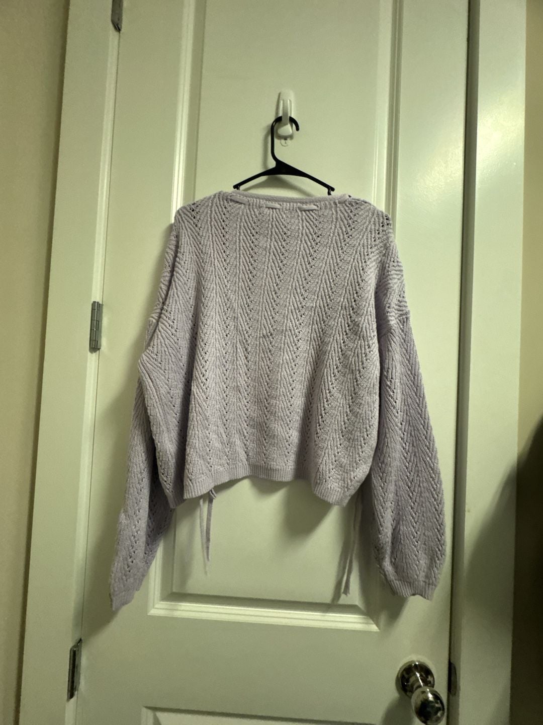 Hollister Sweater Cardigan Size S Purple Knit Tie Front 7
