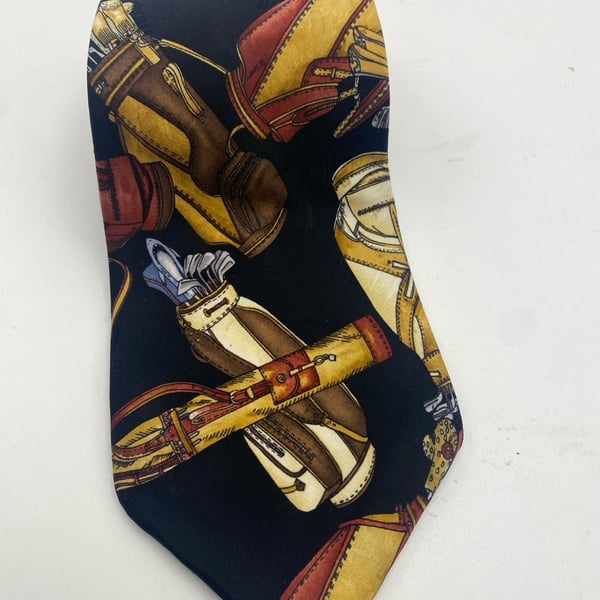Nicole Miller Golf Bags Clubs Silk Necktie Black