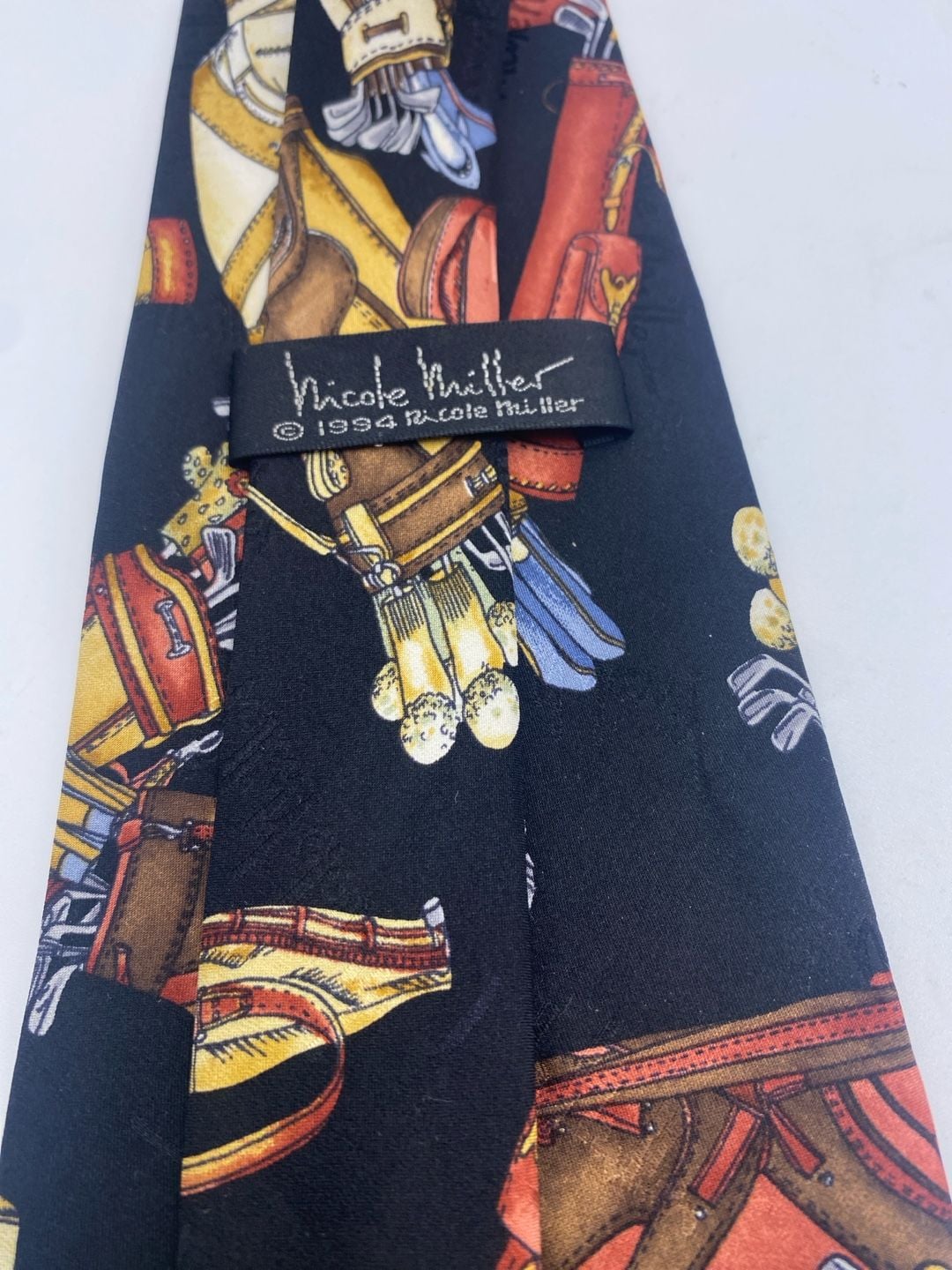Nicole Miller Golf Bags Clubs Silk Necktie Black 3