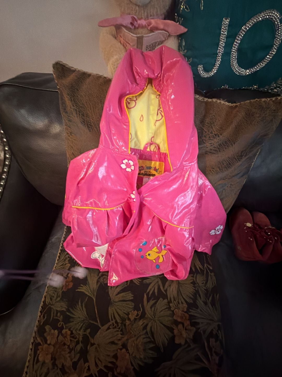 Kidorable Lucky Cat Raincoat Size 4T Pink Waterproof Hooded Jacket 1