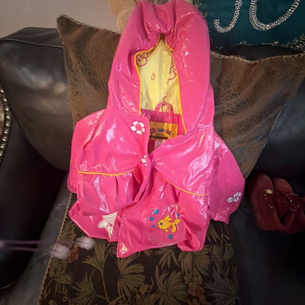 Kidorable Lucky Cat Raincoat Size 4T Pink Waterproof Hooded Jacket