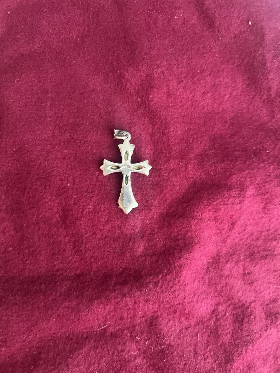 925 Sterling Silver Turquoise Marcasite Cross Pendant 4