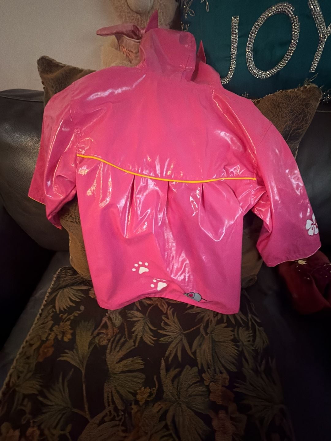 Kidorable Lucky Cat Raincoat Size 4T Pink Waterproof Hooded Jacket 5