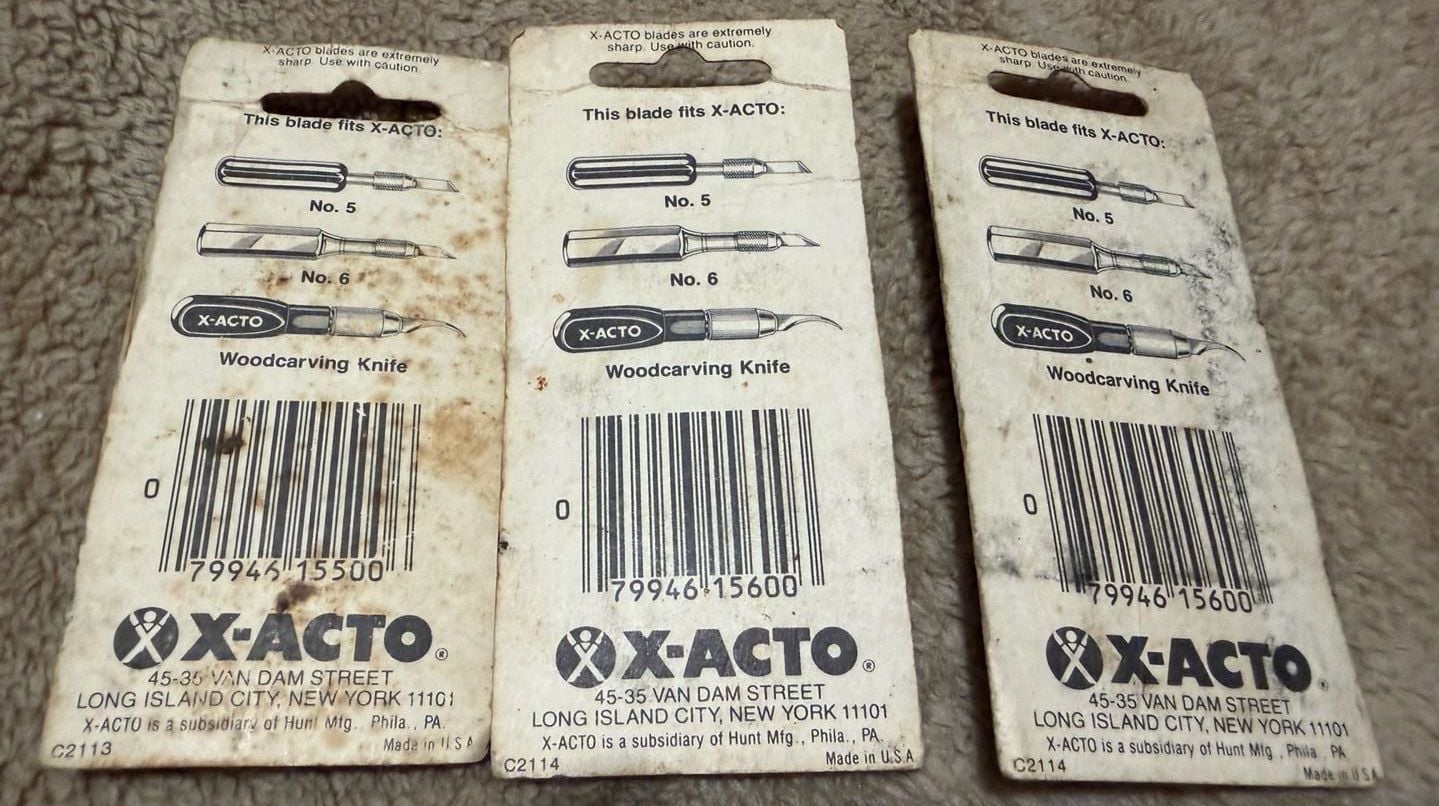 Vintage X-Acto Woodcarving Blades Lot of 3 Packs No. 155 No. 156 2