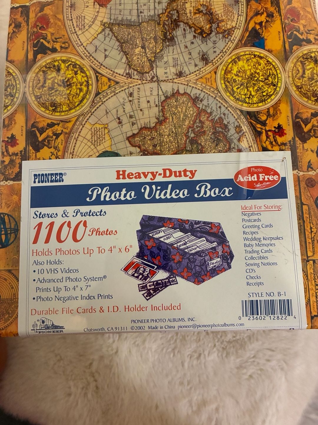 Pioneer Heavy-Duty Photo Video Box B-1 World Map Print 5