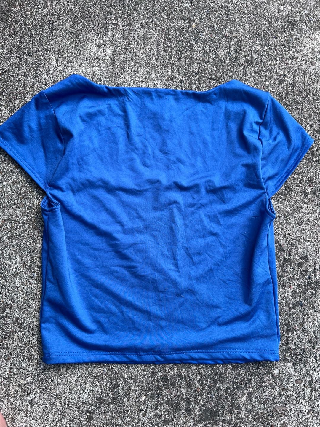 Z-Live in the Moment Square Neck Cap Sleeve Crop Top Royal Blue (S)
5