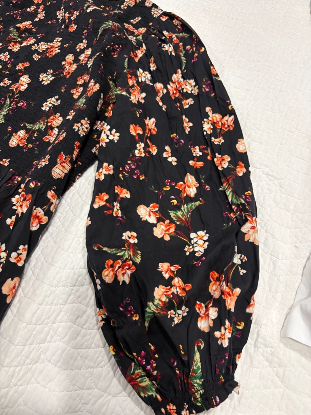 Old Navy Women’s 3X Black Floral Maxi Dress Smocked Long Sleeve Tiered Boho 9