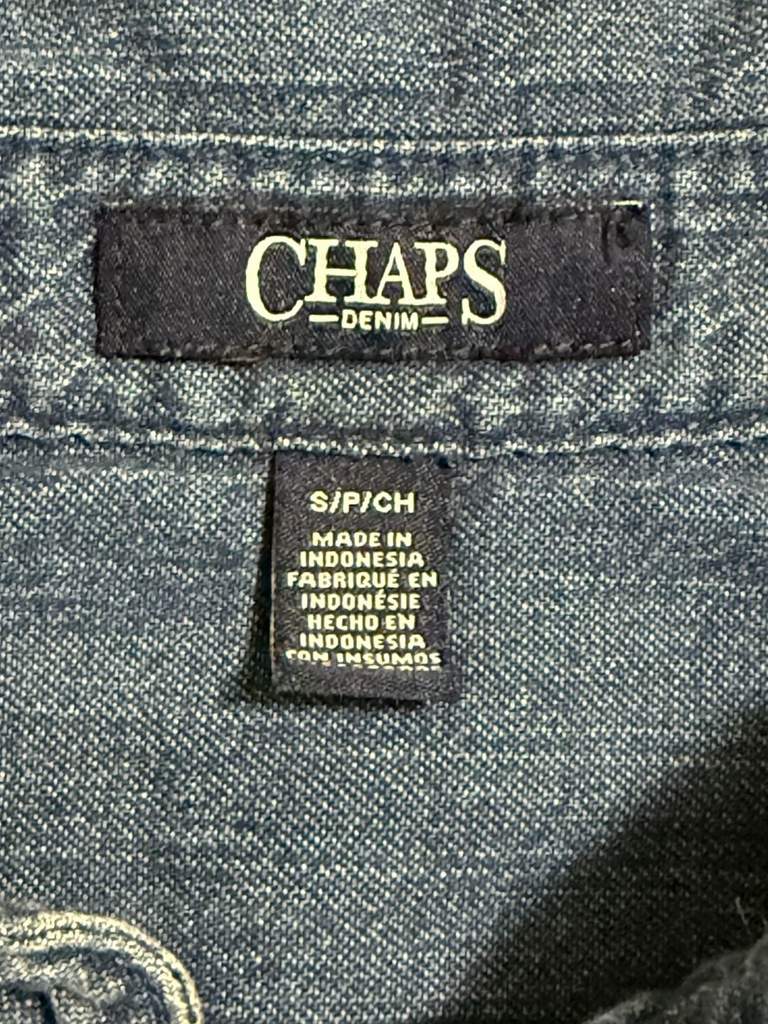 Chaps Denim Shirt Dress Size S Blue Chambray Sleeveless Maxi 7