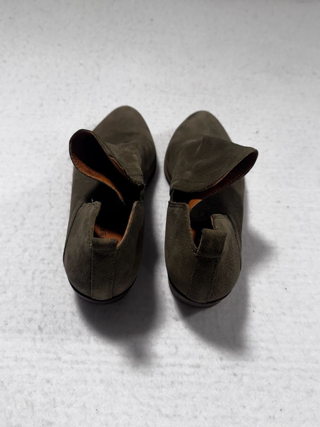 Lucky Brand Bollo Ankle Boots Womens 10M Olive Green Leather Booties 5
