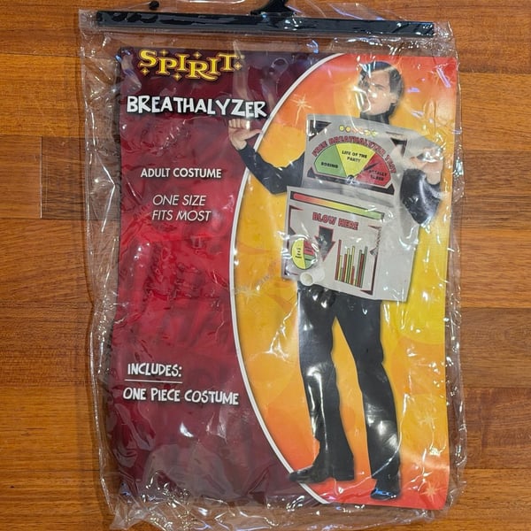 Spirit Breathalyzer Costume One Size Adult Party Halloween