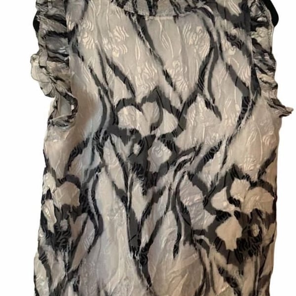 White House Black Market Silk Blend Blouse Size M
