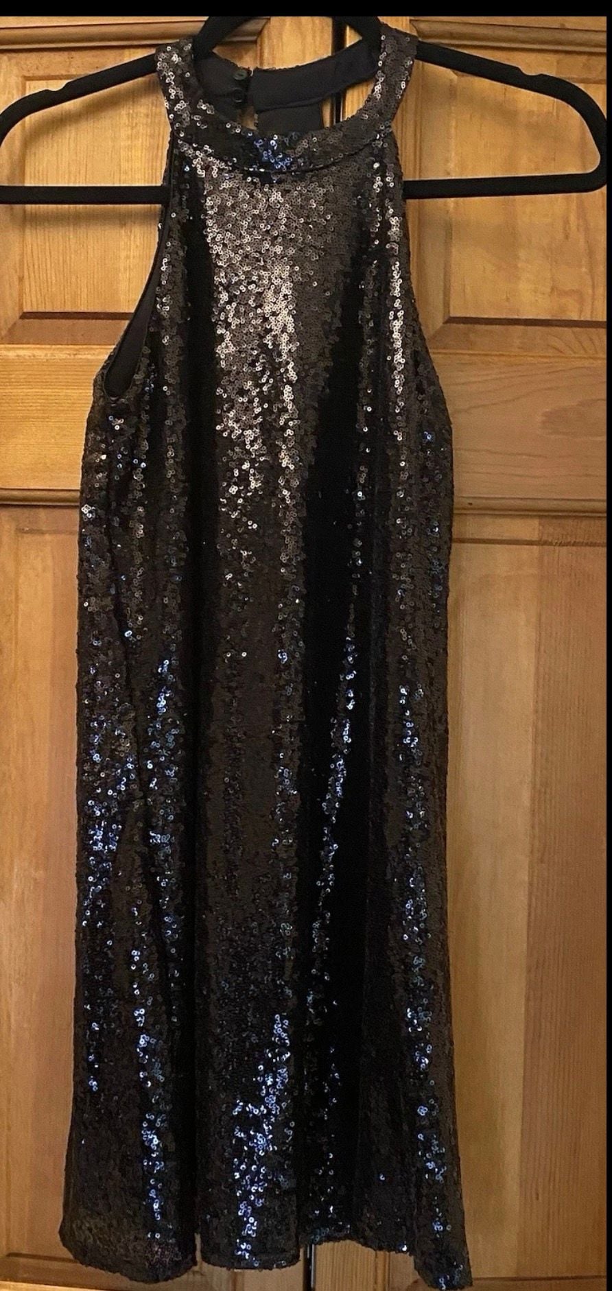 One Clothing Sequin Halter Dress Size S Black Party Cocktail Mini 2