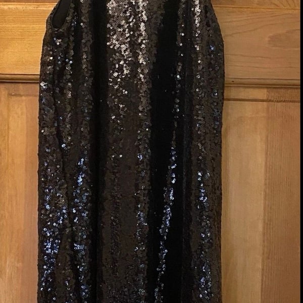 One Clothing Sequin Halter Dress Size S Black Party Cocktail Mini