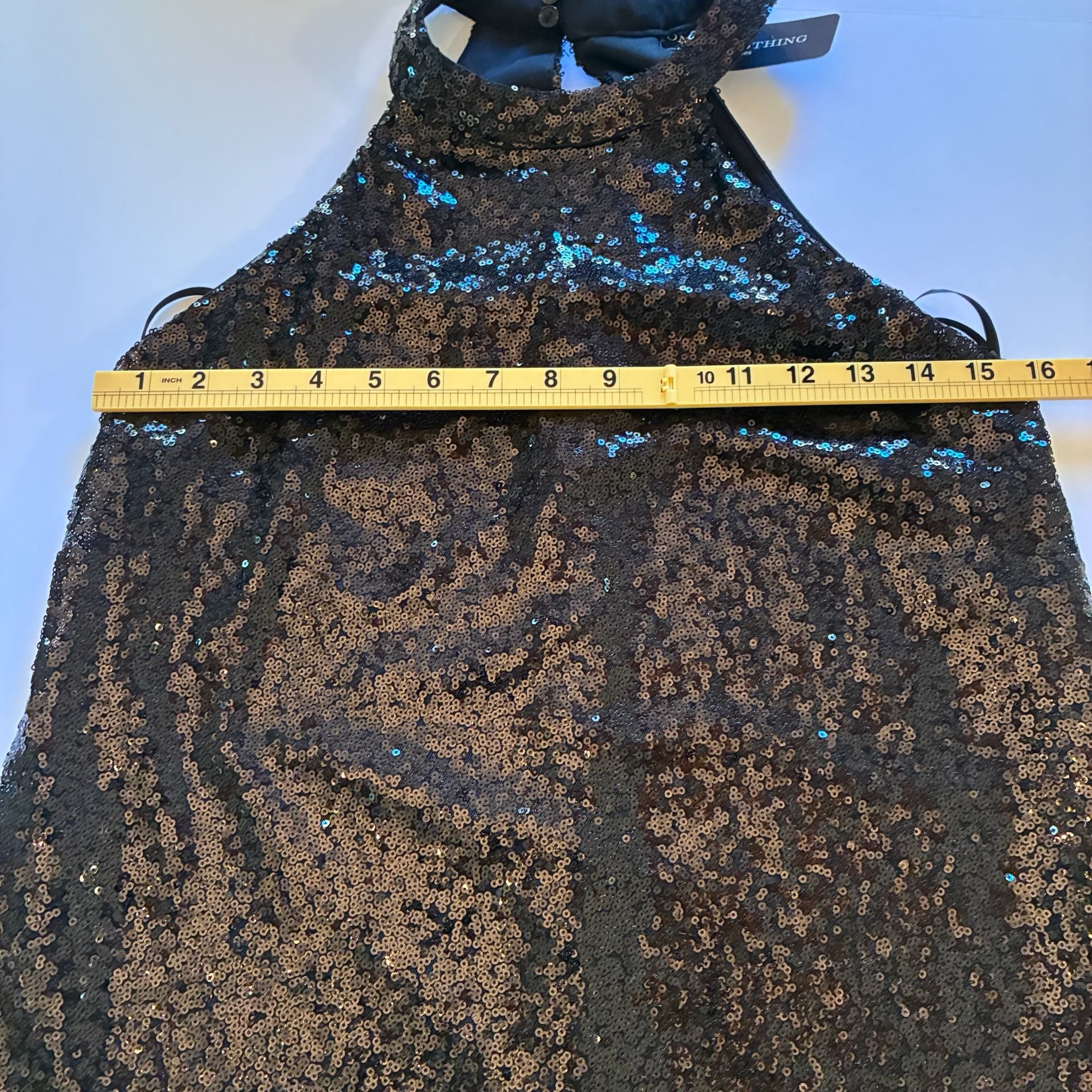 One Clothing Sequin Halter Dress Size S Black Party Cocktail Mini 3