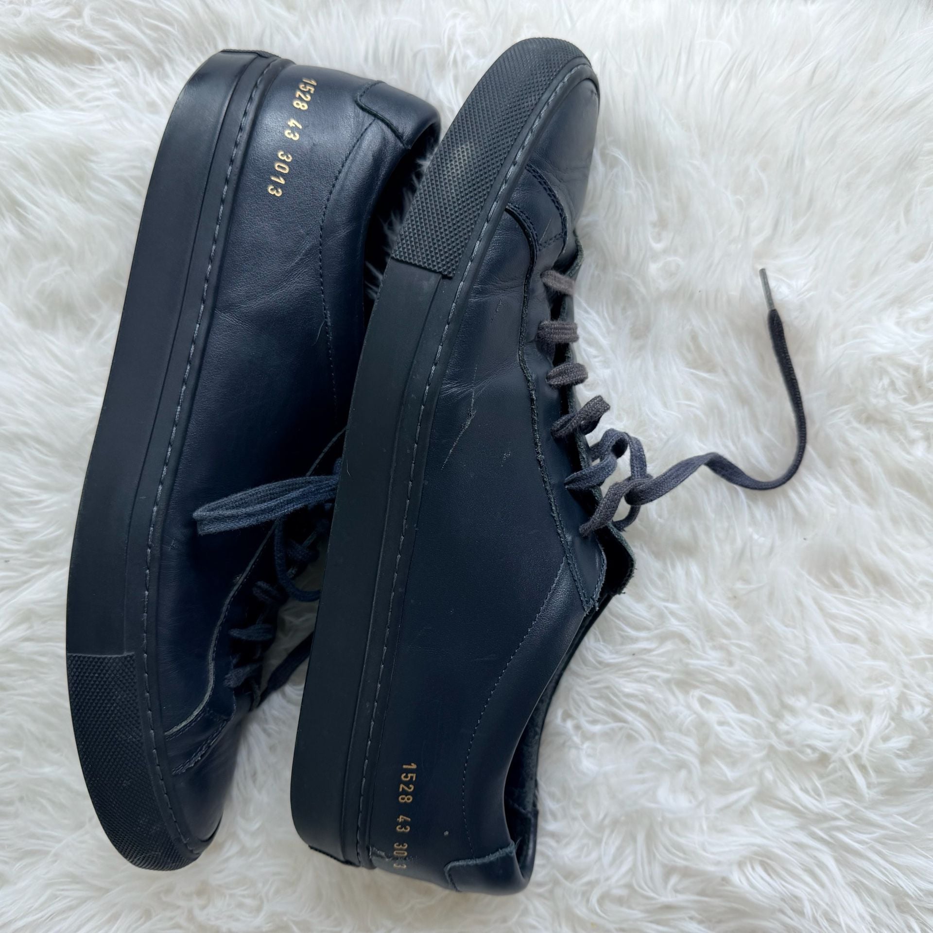 Common Projects Original Achilles Low Leather Sneakers Navy 7