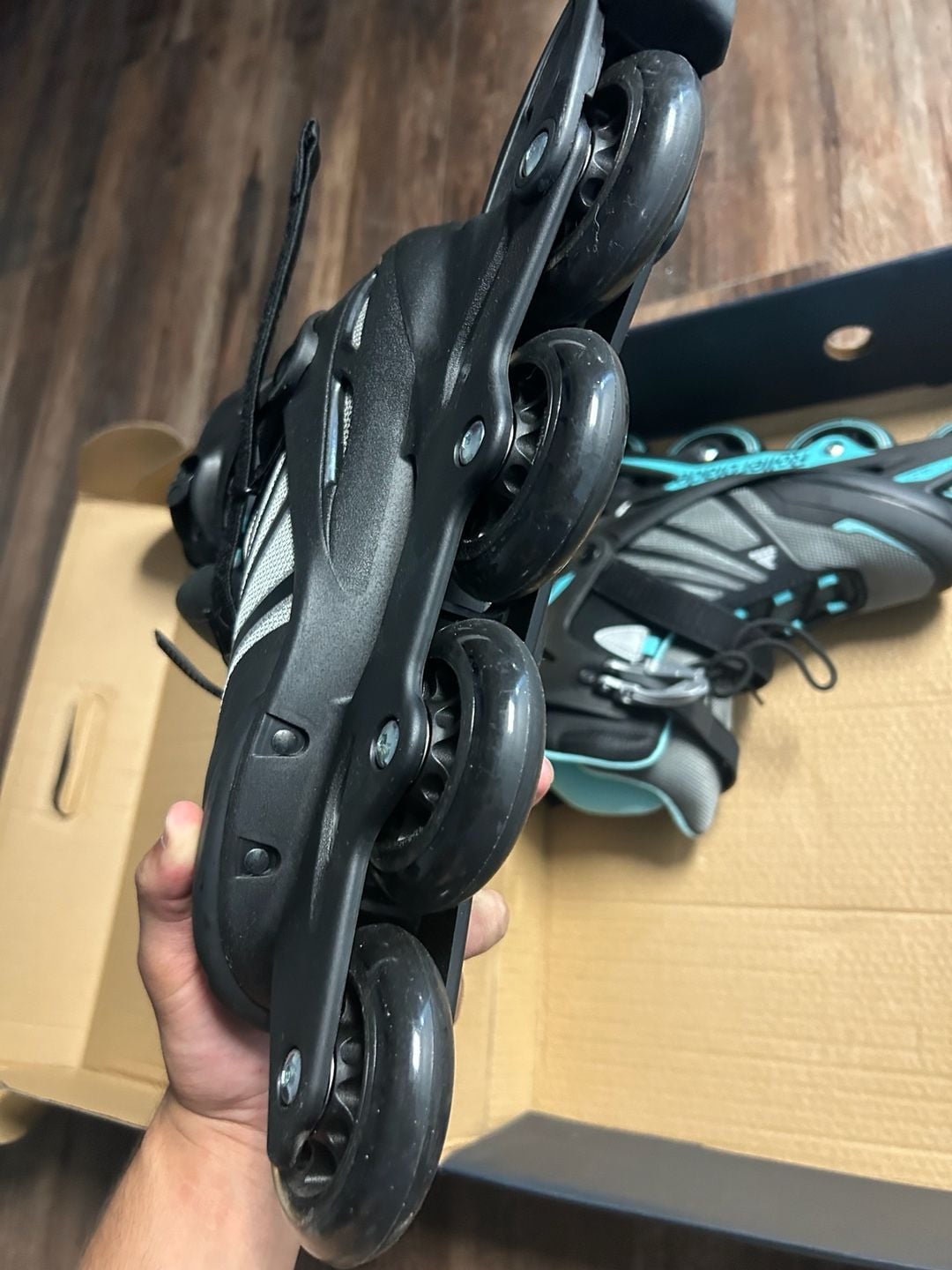 Rollerblade Zetrablade W Size 8 Black Light Blue Inline Skates 7