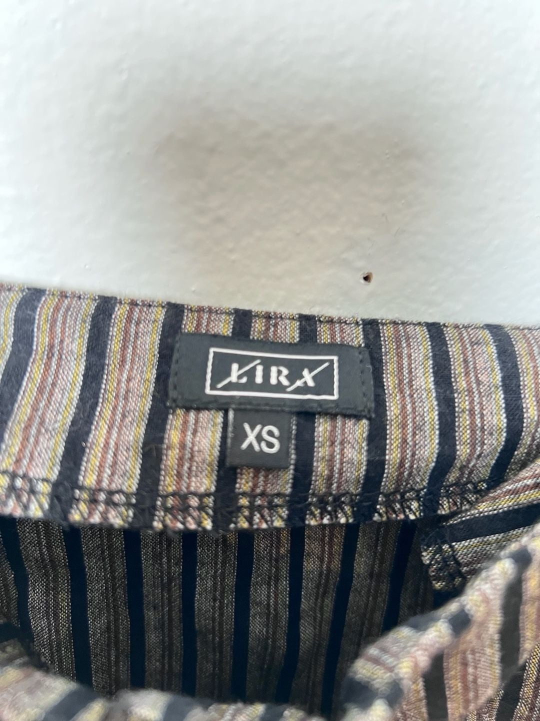 Kira XS 100% Cotton Striped Button Front Mini Dress Adjustable Straps Y2K 5