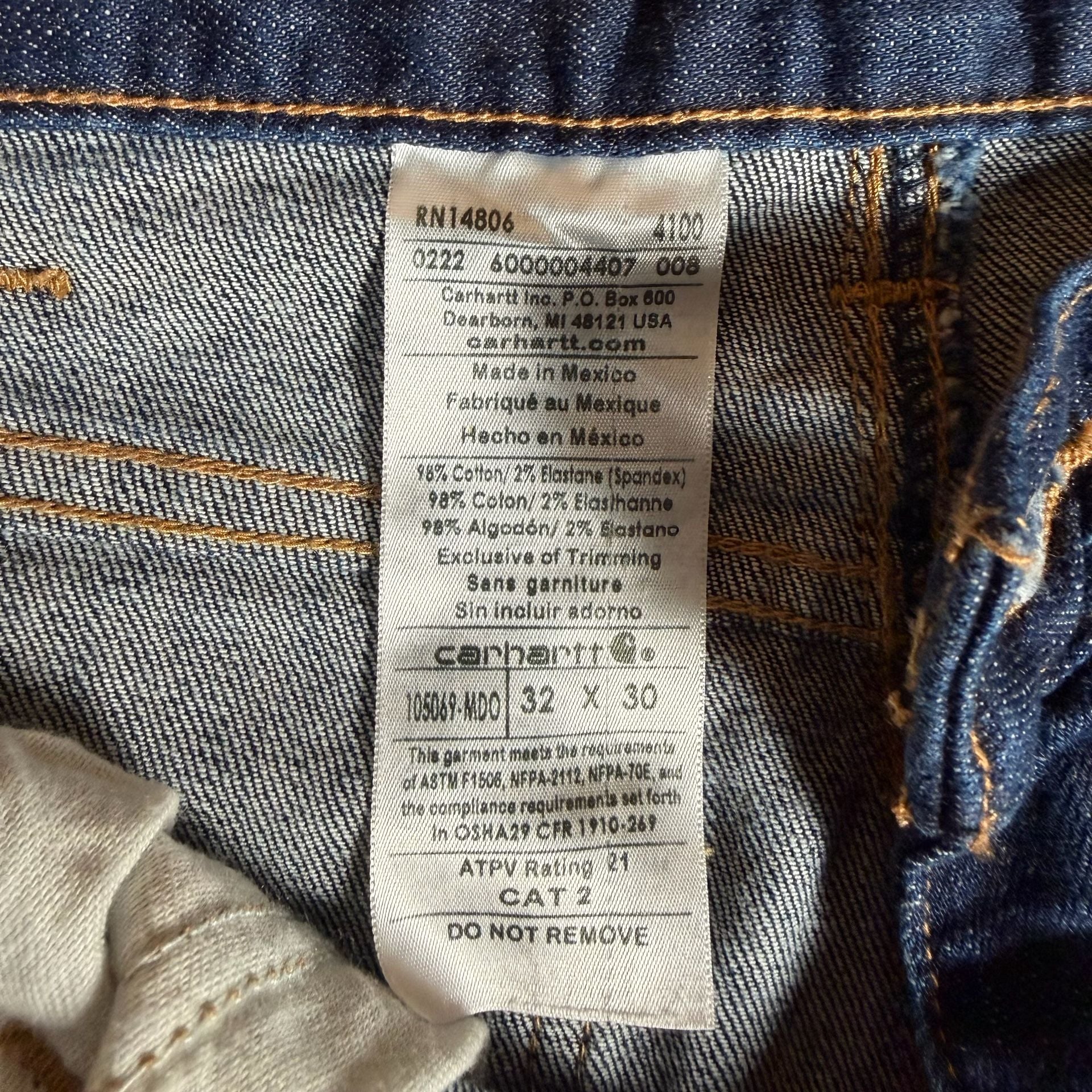 Carhartt FR Flame Resistant Rugged Flex Jeans Size 32x30 Blue Denim 6