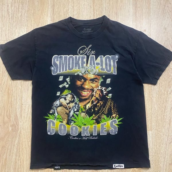 Cookies Half Baked Sir Smoke A Lot T-Shirt Size L Black