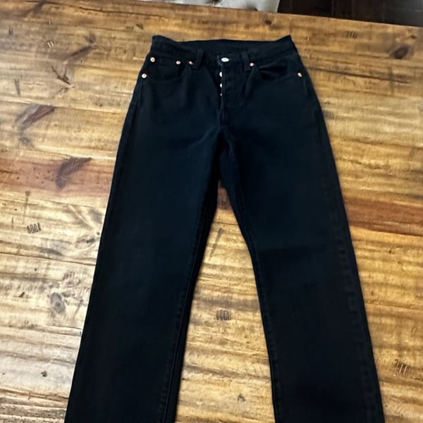 Levi's 501 Original Fit Jeans Size W25 L30 Black Button Fly