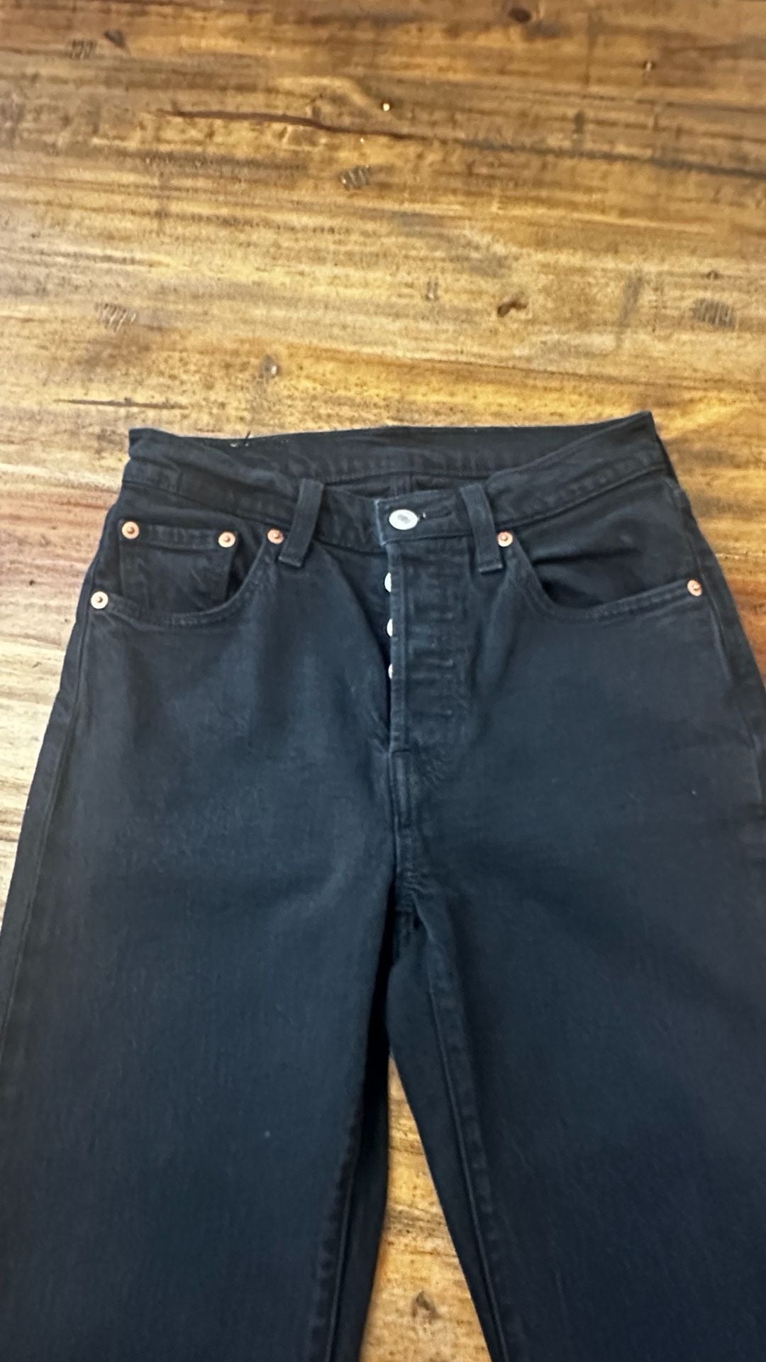 Levi's 501 Original Fit Jeans Size W25 L30 Black Button Fly 3