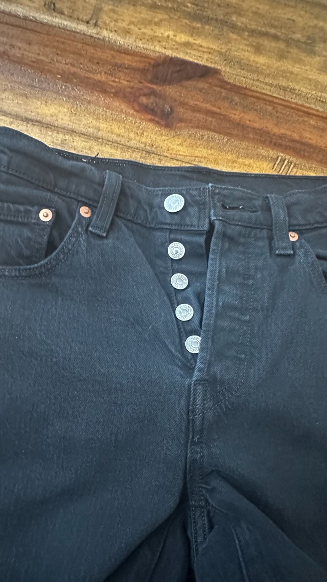 Levi's 501 Original Fit Jeans Size W25 L30 Black Button Fly 5