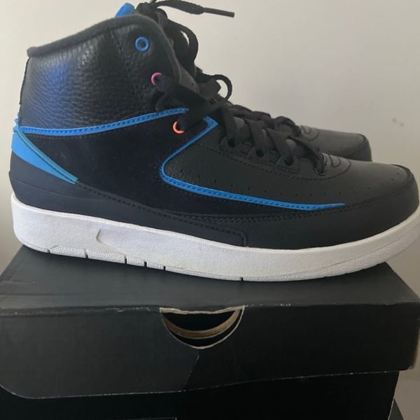 Air Jordan 2 Retro BG Radio Raheem Size 7Y Black Photo Blue