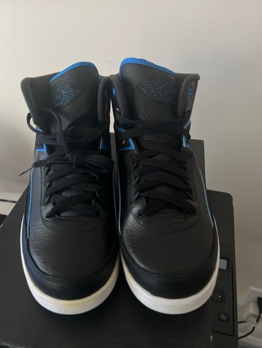 Air Jordan 2 Retro BG Radio Raheem Size 7Y Black Photo Blue 3