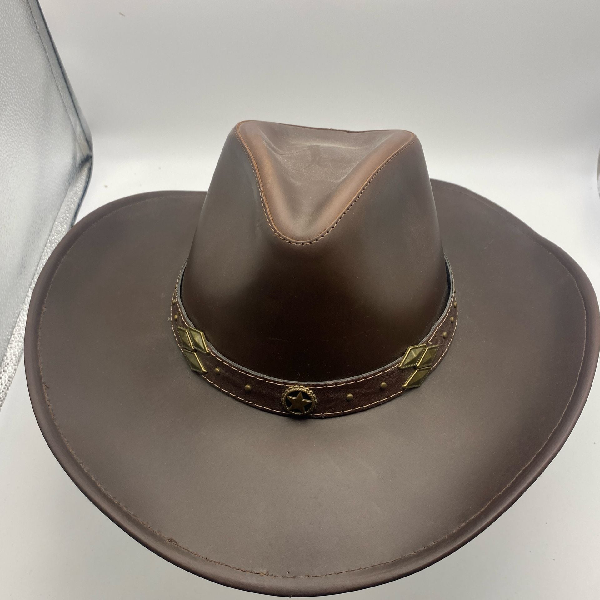 Leather Hats by Jars Cowboy Hat Large Brown Leather Western Hat 2