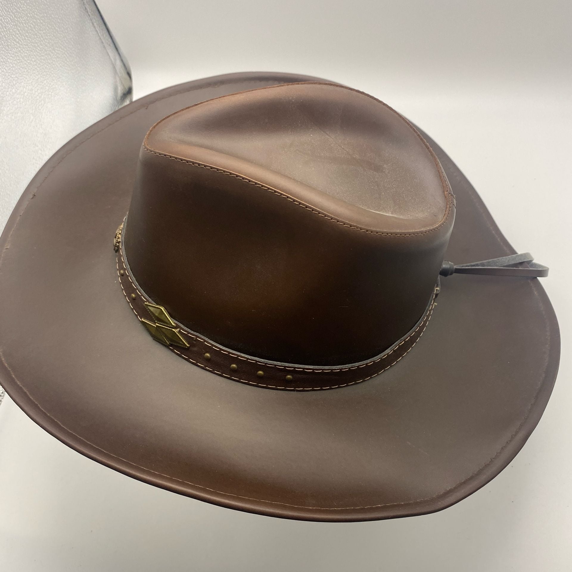 Leather Hats by Jars Cowboy Hat Large Brown Leather Western Hat 3