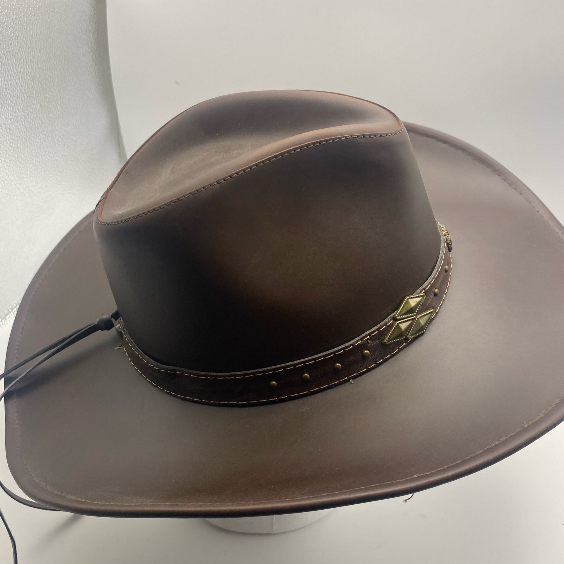 Leather Hats by Jars Cowboy Hat Large Brown Leather Western Hat 5