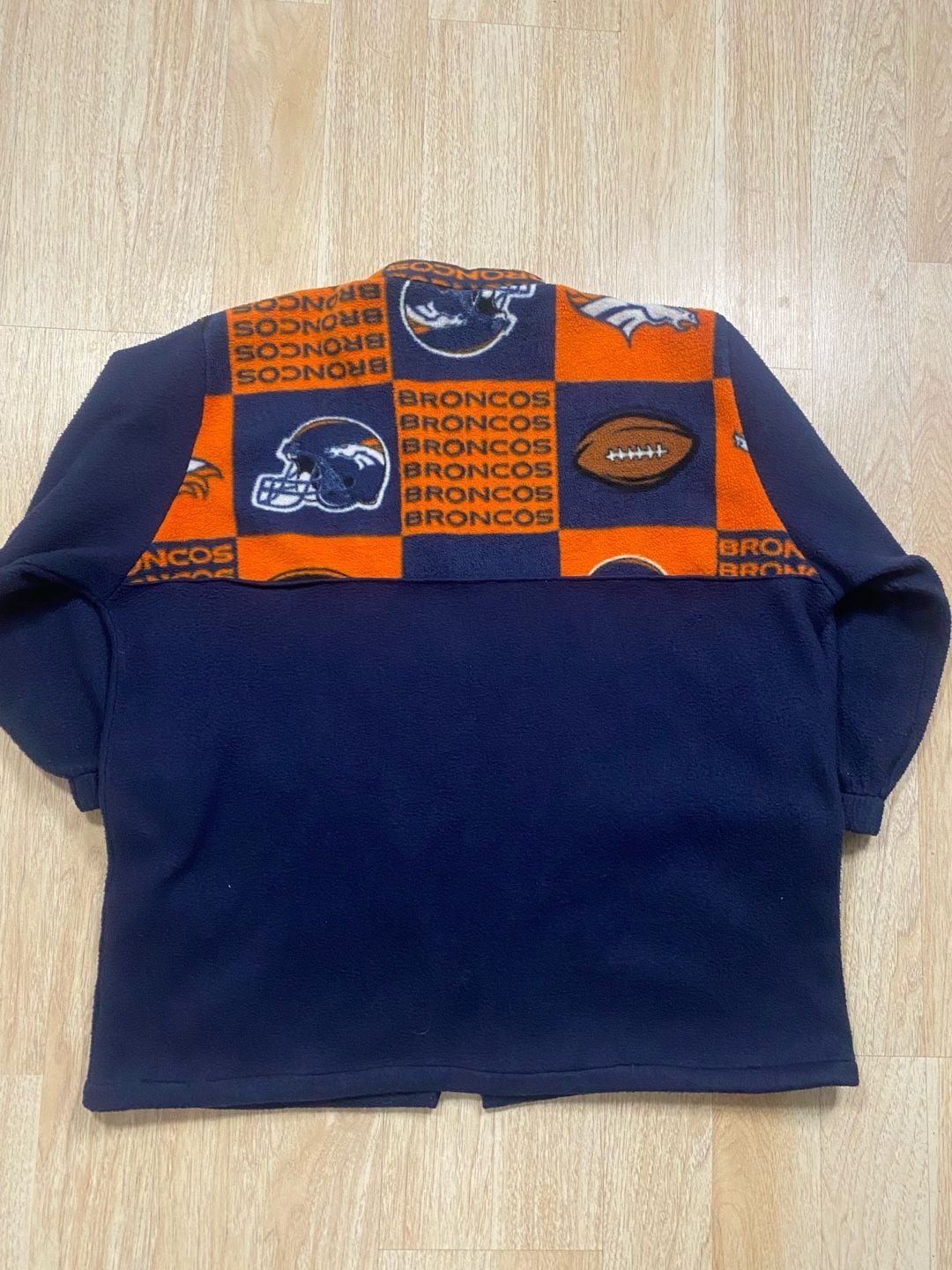 NFL Denver Broncos Fleece Jacket Full Zip Blue Orange 6