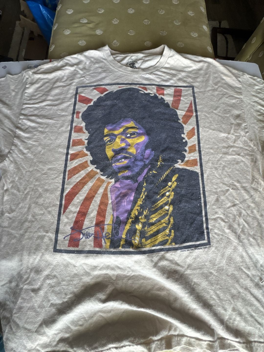 Authentic Hendrix Jimi Hendrix Graphic Tee Beige 4X Band Shirt Rock Vintage Styl 3