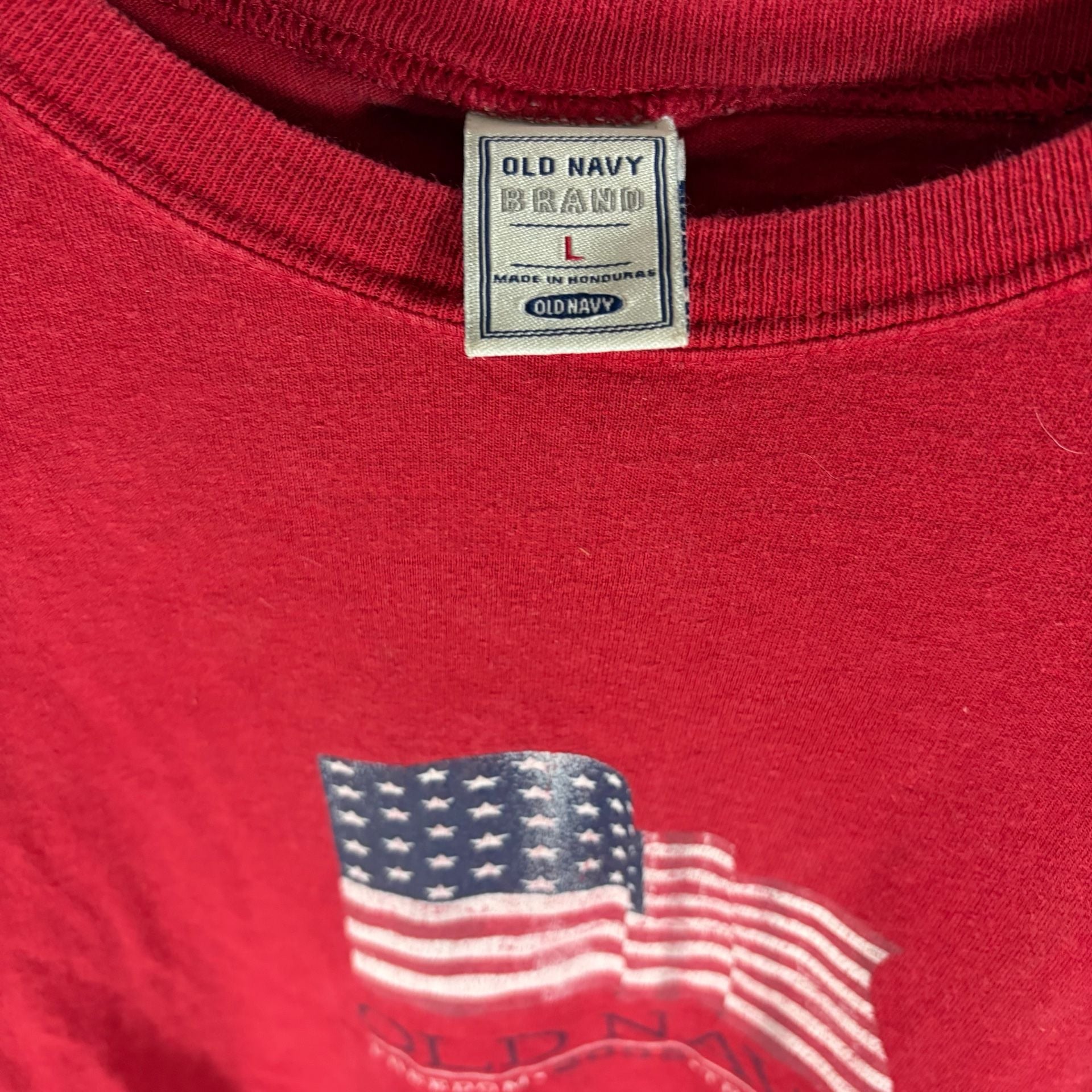 Old Navy T-Shirt Size L Red American Flag Freedom Tradition 2005 4