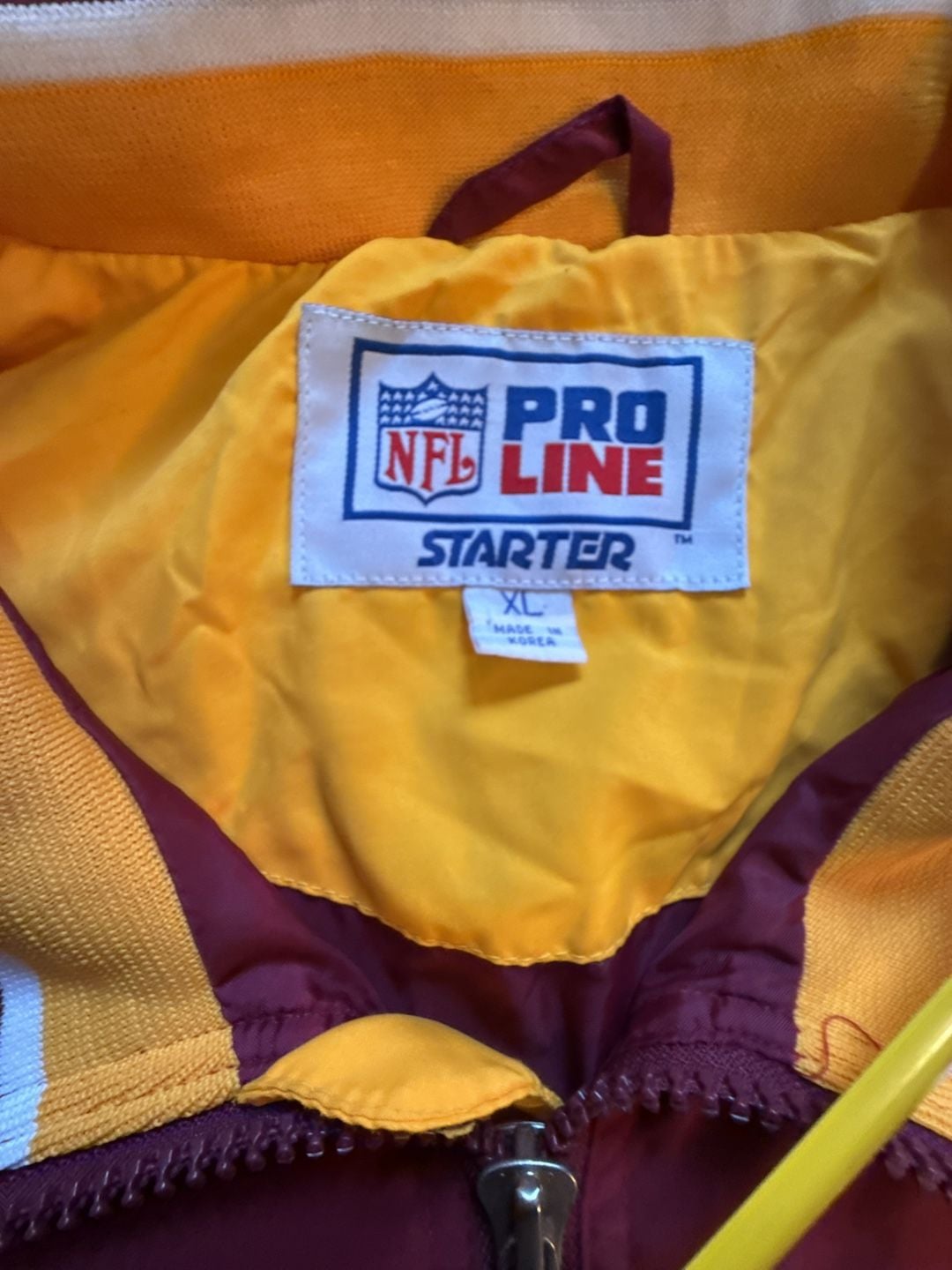 Starter Washington Redskins Size XL NFL Pro Line Quarter Zip Jacket 5